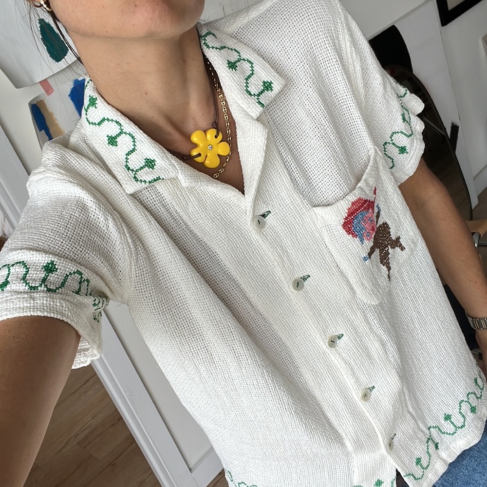 Harago hand embroidered blouse.